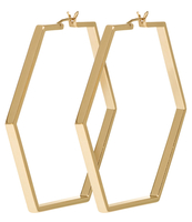 Essentiele Large Hexagonal Hoop Earrings