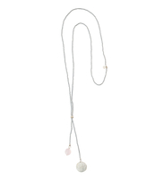 Fairy Rose Quartz Lotus Silver Necklace