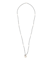 Fall Black Onyx Moon Silver Plated Necklace