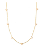 Fine SP Stone Drop Short Neckless