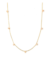 Fine SP Stone Drop Short Neckless