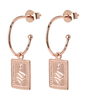 Force Tropicale Hoop Tag Pendant Earrings