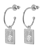 Force Tropicale Hoop Tag Pendant Earrings