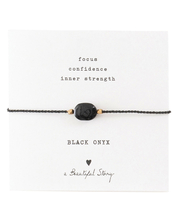 Gemstone Card Black Onyx Gold Plated Bracelet