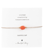 Gemstone Card Carnelian Gold Plated Bracelet
