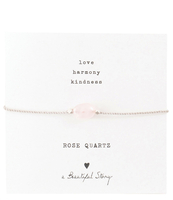 Gemstone Card Rose Quartz Silver Plated Bracelet