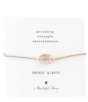 Gemstone Card Smokey Quartz Silver Plated Bracelet