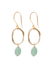 Graceful Aventurine Gold Plated Earrings