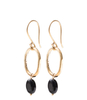 Graceful Black Onyx Gold Plated Earrings