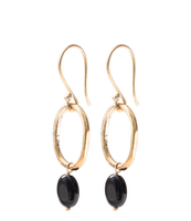 Graceful Black Onyx Gold Plated Earrings