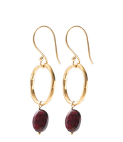 Graceful Garnet Gold Plated Earrings