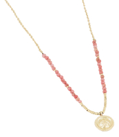 Ketting bedel & red jade