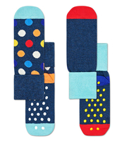 Kids Anti-Slip 2 Pack Big Dot socks