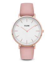 La Boheme Leather Rose Gold Plated White