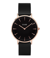 La Boheme Mesh Rose Gold Plated Black