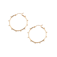 Metal Beaded Hoop Earrings