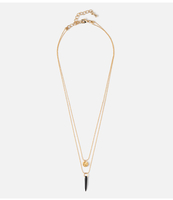 Mini Coin Spike 2 Row Necklace