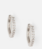 Mini Pave Huggie Hoop Earrings