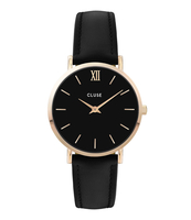 Minuit Leather Gold Plated Black