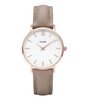 Minuit Leather Rose Gold Plated White
