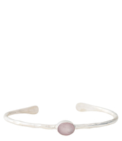 Moonlight Rose Quartz Silver Bracelet