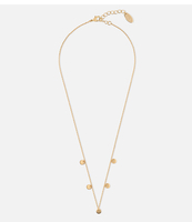 Multi Disc Drop Necklace Gold