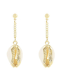 Oorbel met schelp en ketting