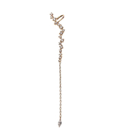 Orelia Crystal Chain Drop Ear Cuff Pale Gold