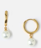 Pearl Drop Huggie Hoops