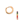 Rainbow Pave Huggie Hoop