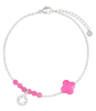 Roze fijne armband kralen en klaver