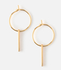 Small Metal Bar Drop Hoops