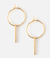 Small Metal Bar Drop Hoops