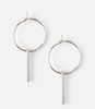 Small Metal Bar Drop Hoops