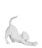 Statue Origami Cat stretching polyresin