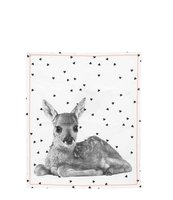 Tea towel Hearts Deer w. Cotton