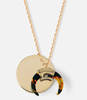 Tortoiseshell Cresecent Ditsy Necklace
