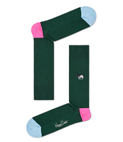 Ying Yang Cow Embroidery Rib Socks