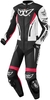 Berik Monza Dames tweedelige motorfiets lederen pak,  zwart-wit-pink,  afmeting 48 voor vrouw