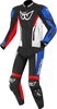 Berik Monza Tweedelig lederen motorpak,  zwart-wit-rood-blauw,  afmeting 58 voor man
