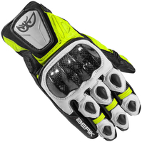 Berik Namib Motorfiets handschoenen,  zwart-wit-geel,  afmeting L