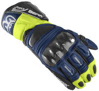 Berik Namib Pro De Handschoenen van de motorfiets,  zwart-blauw-geel,  afmeting XL