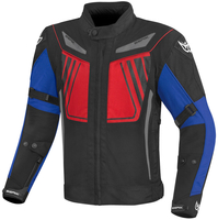 Berik Nardo Evo Waterdichte motorfiets textiel jas,  zwart-rood-blauw,  afmeting 60