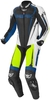 Berik Race-X Één stuk motorfiets leder pak,  zwart-wit-blauw-geel,  afmeting 58 voor man