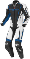 Berik Race-X Twee stuk motorfiets leder pak Zwart Wit Blauw 48