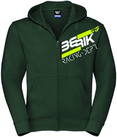 Berik Racing Hoodie met ritssluiting,  wit-groen,  afmeting S voor man