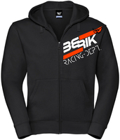 Berik Racing Hoodie met ritssluiting,  zwart-wit,  afmeting L voor man