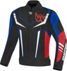 Berik Radic Evo Plus Waterdichte motorfiets textiel jas,  zwart-wit-rood-blauw,  afmeting 60