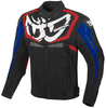 Berik Radic Evo Waterdichte motorfiets textiel jas,  zwart-rood-blauw,  afmeting 60