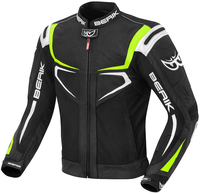 Berik Radic Motorfiets lederen / textiel jas,  zwart-geel,  afmeting 52 voor man